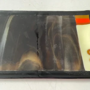 Tray – Brown, Cream and Orange 13″ x 6-1/2″ - Fused Glass