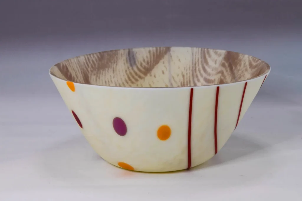 Dots and Lines Bowl - Fused Glass