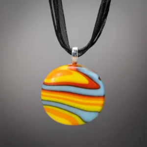 Swirl Pendant 1 1/2″ - Fused Glass