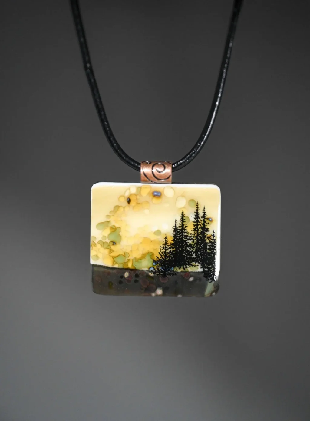 Woodlands Pendant Trees - Fused Glass