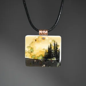 Woodlands Pendant Trees - Fused Glass