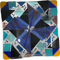 Blue Tray 12″ x 12″ - Fused Glass