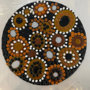 Amber Galaxy Fused Glass Wall Art - Fused Glass