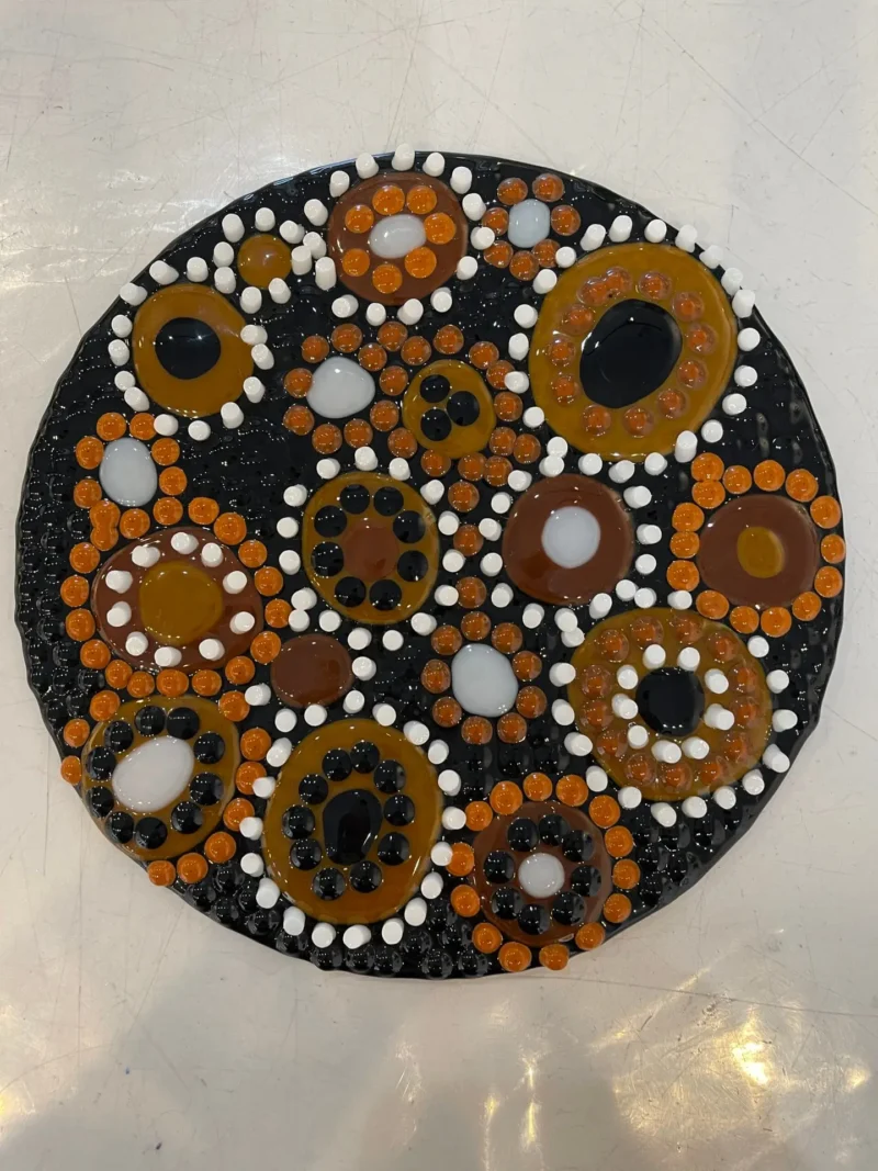 Amber Galaxy Fused Glass Wall Art - Fused Glass