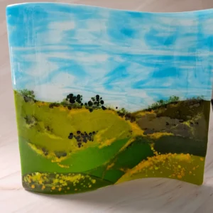 Rolling Hills Table Art Landscape - Fused Glass