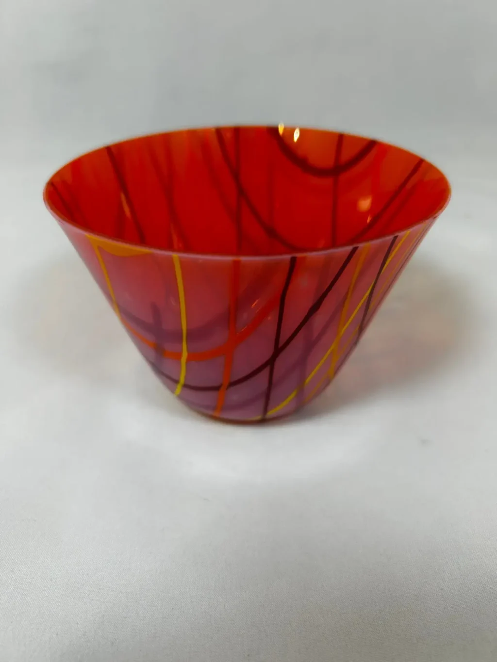 Atomic Tangerine Bowl - Fused Glass