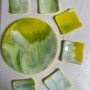 Breezy Whispers Plate and Dish Set - Fused Glass