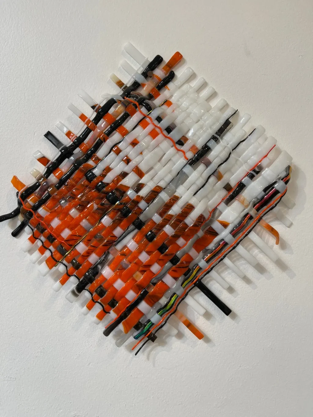 Woven Flames Wall Art - Fused Glass