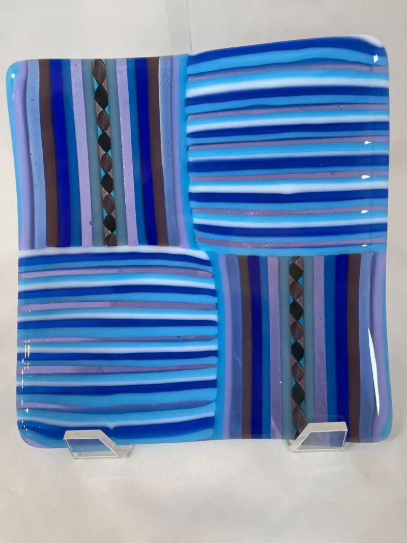 Ocean Rhythms Plate - Fused Glass