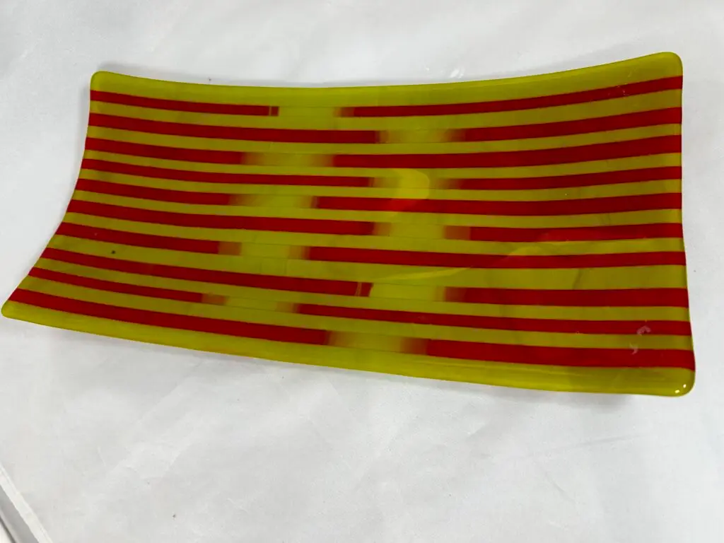 Vibrant Stripes Tray - Fused Glass