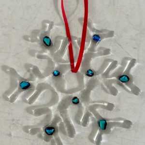 Crystal Flurry Ornament - Fused Glass