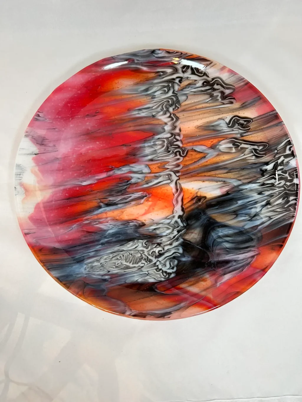 Fiery Cascade Platter - Fused Glass