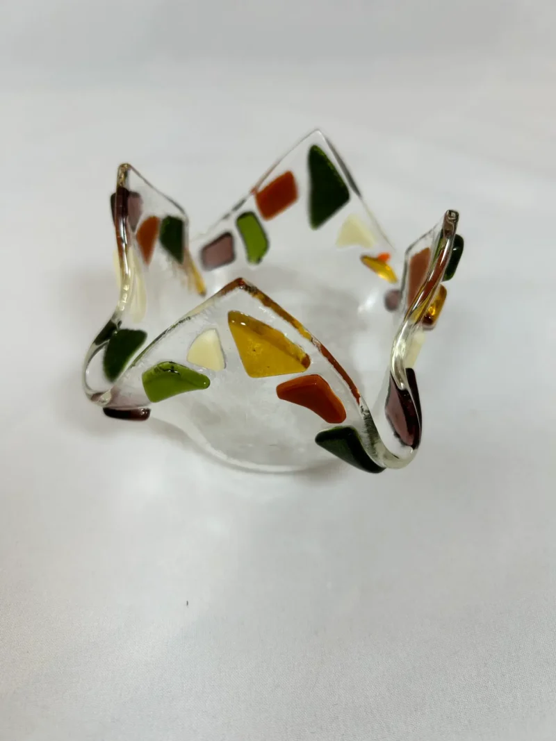 Autumn Breeze Votive Candle Holder - Fused Glass