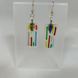 Colorburst Glass Earrings - Fused Glass