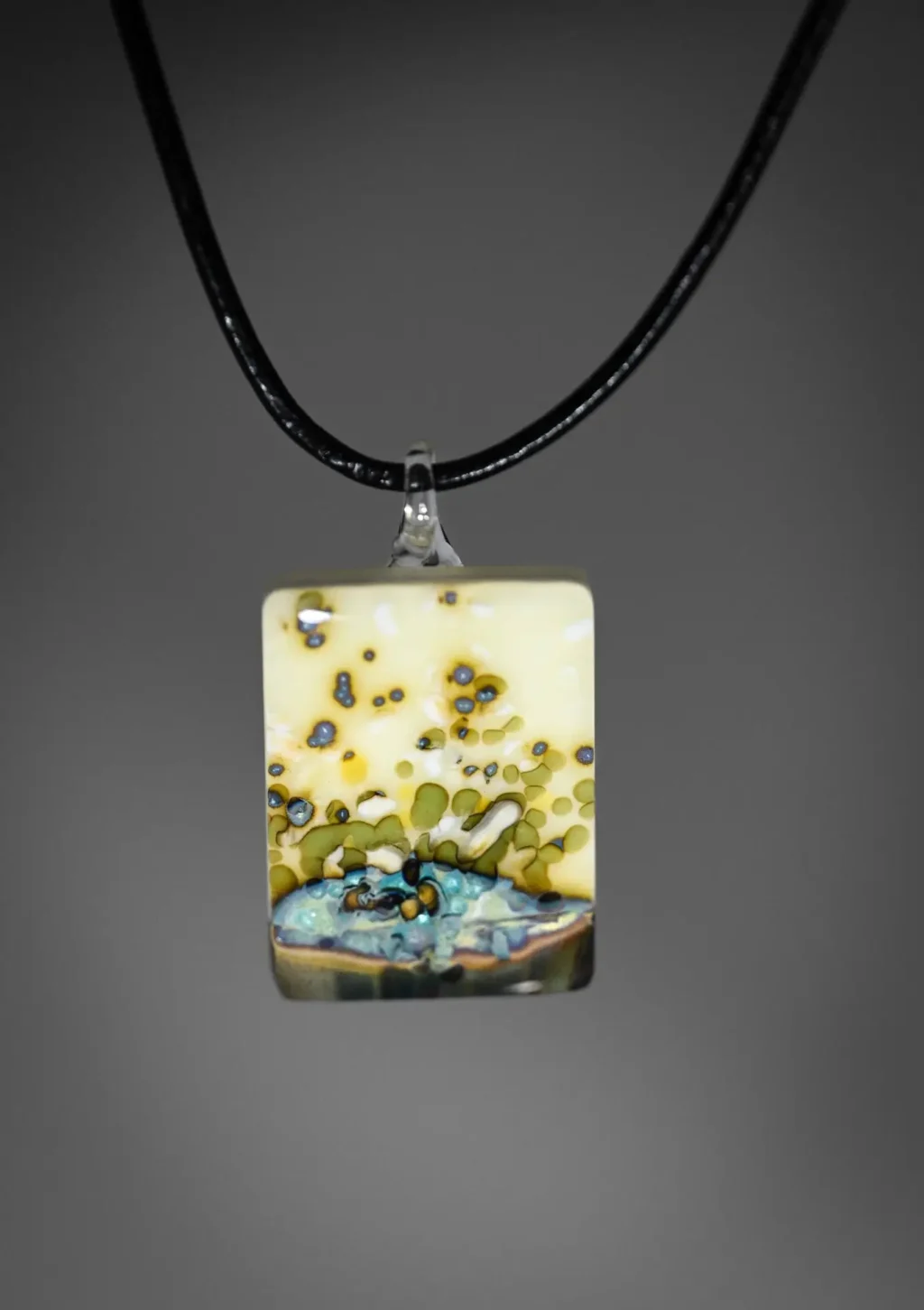 Golden Horizon Pendant - Fused Glass