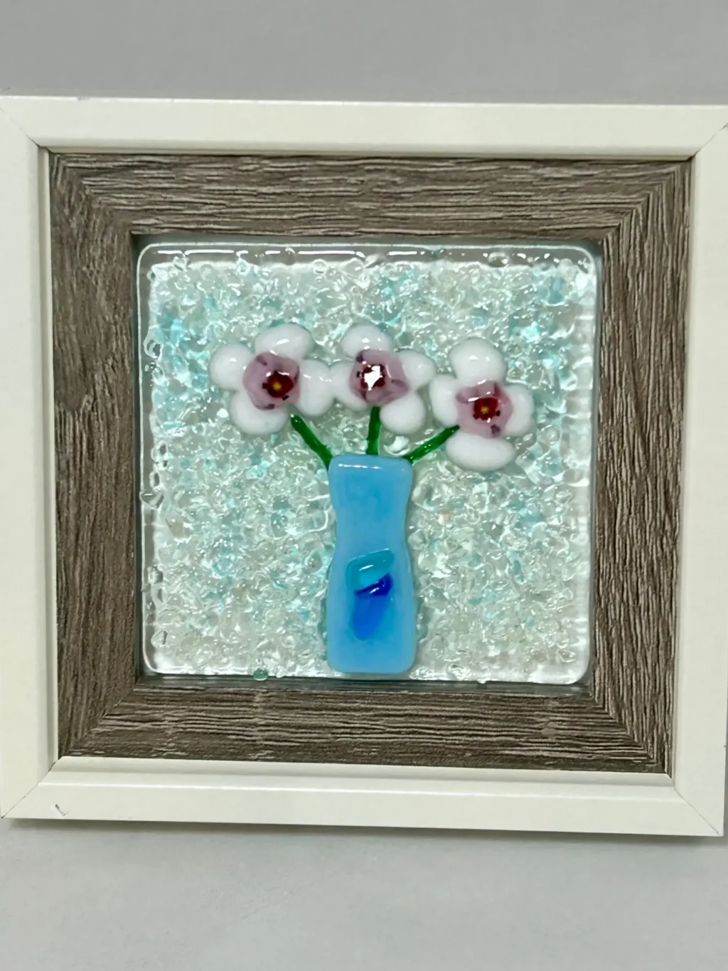 Blossoms in Blue - Fused Glass