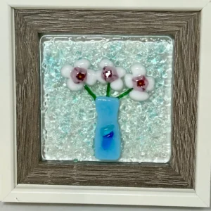 Blossoms in Blue - Fused Glass