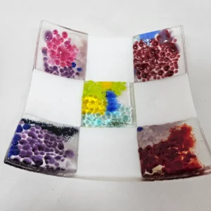 Patchwork in White - Fused Glass