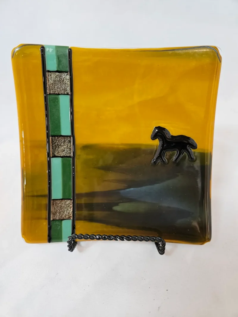 Lone Mustang - Fused Glass