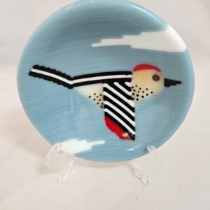 Skybound Woodpecker - Fused Glass