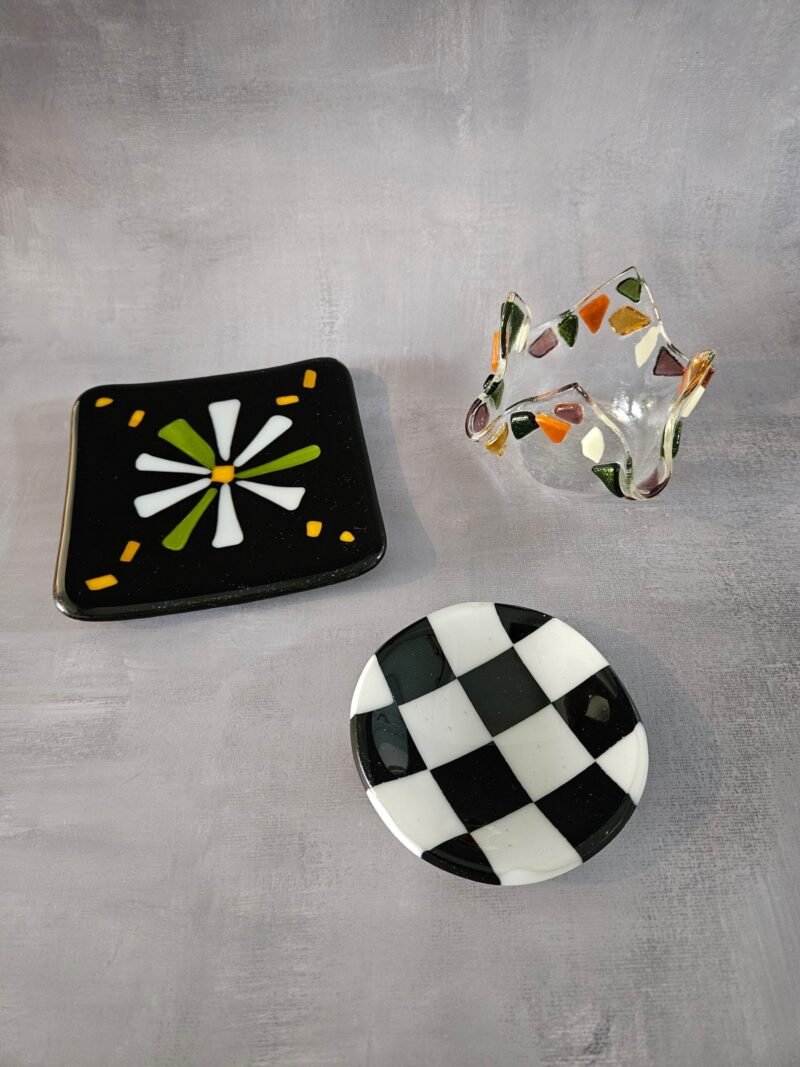 Modern Mix Trio Set - Fused Glass