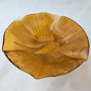 Amber Drift Glass Serving Bowl - Fused Glass