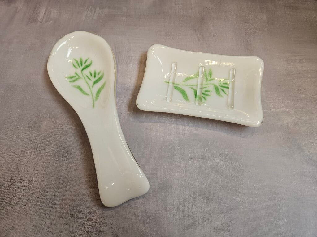Bamboo Calm Set - Fused Glass