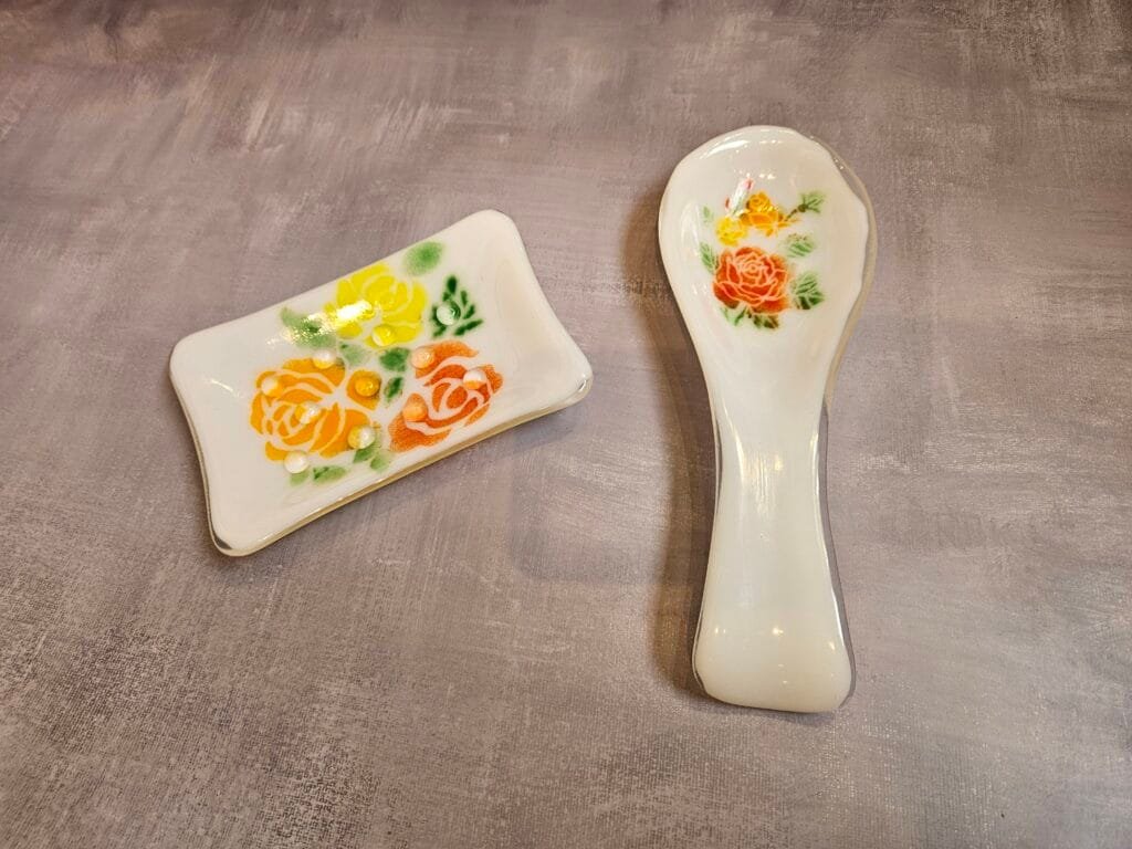 Rose Garden Duo - Fused Glass