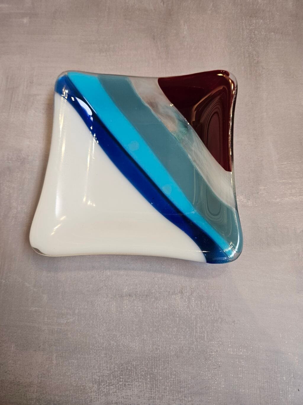 Diagonal Drift - Fused Glass