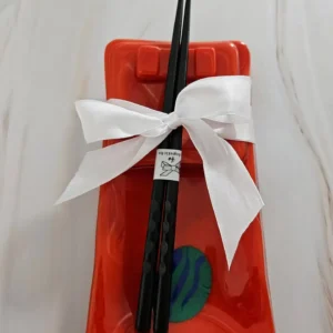 Cherry Red Sushi Set - Fused Glass