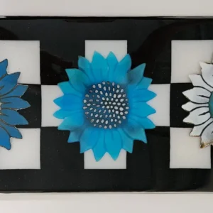 Trio in Bloom - Fused Glass