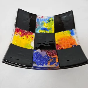 Patchwork in Black - Fused Glass