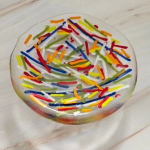 “Jubilee Jumble” Small Bowl 4″ Round - Fused Glass