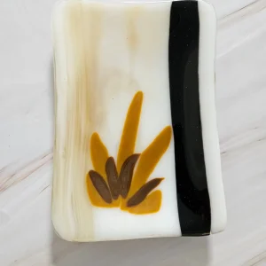 “Garden Bloom” Small Dish 4″ x 6″ - Fused Glass