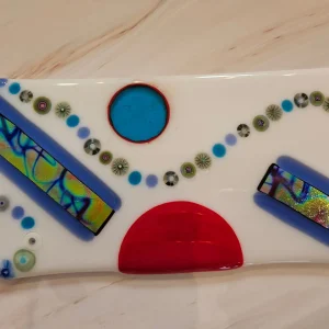 “Vibrant Reflections” Table Art - Fused Glass