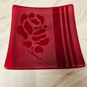 Scarlet Elegance - Fused Glass