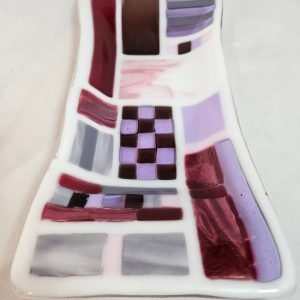 Burgundy Brushstrokes - Fused Glass