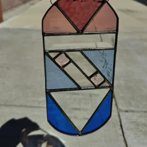 Geometric Reflection Stained Glass Panel - Stained Glass