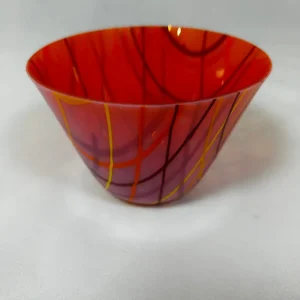 Atomic Tangerine Bowl - Fused Glass