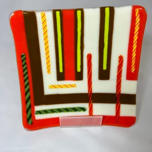 Candy Stripe Delight - Fused Glass