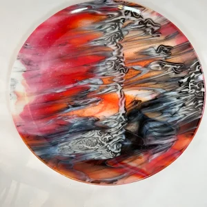 Fiery Cascade Platter - Fused Glass