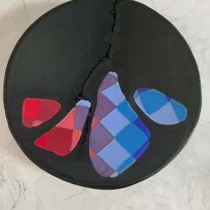 “Chromatic Rhapsody” 12″ Round Bowl - Fused Glass