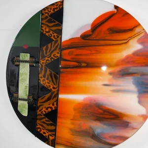 “Sunset Mirage” Wall Art 16″ Round - Fused Glass