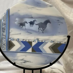 Whispers of the Wild 16″ Round - Fused Glass