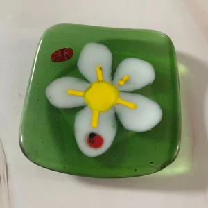 Small Flower Dish 3-1/2″ x 3-1/2″ - Fused Glass