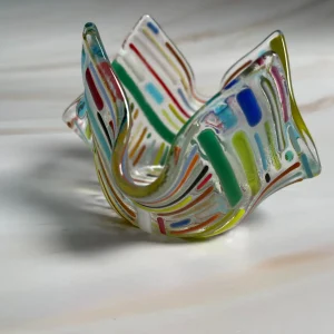 “Color and Light” Votive Candle Holder 4″ x 4″ - Fused Glass