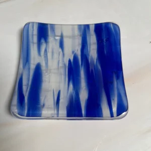 “Ocean Rhapsody” Small Dish 4″ x 4″ - Fused Glass