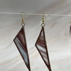 Brown Marble Long Triangles 3″ - Fused Glass