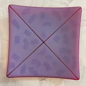 “Mystic Mauve Geometry” Square Plate 8″ x 8″ - Fused Glass