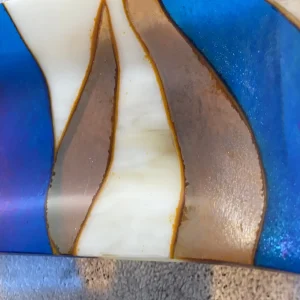 “Sand & Sea Elegance” Tray 4-1/2″ x 10″ - Fused Glass